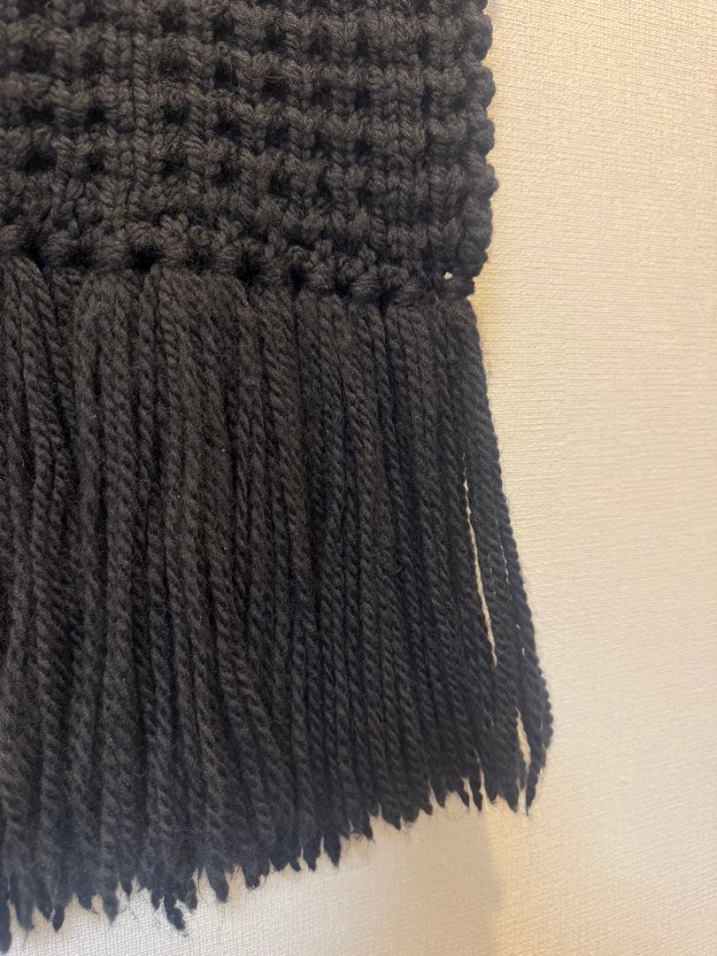 HYKE☆WAFFLE KNIT SWEATER TOP WITH FRINGE