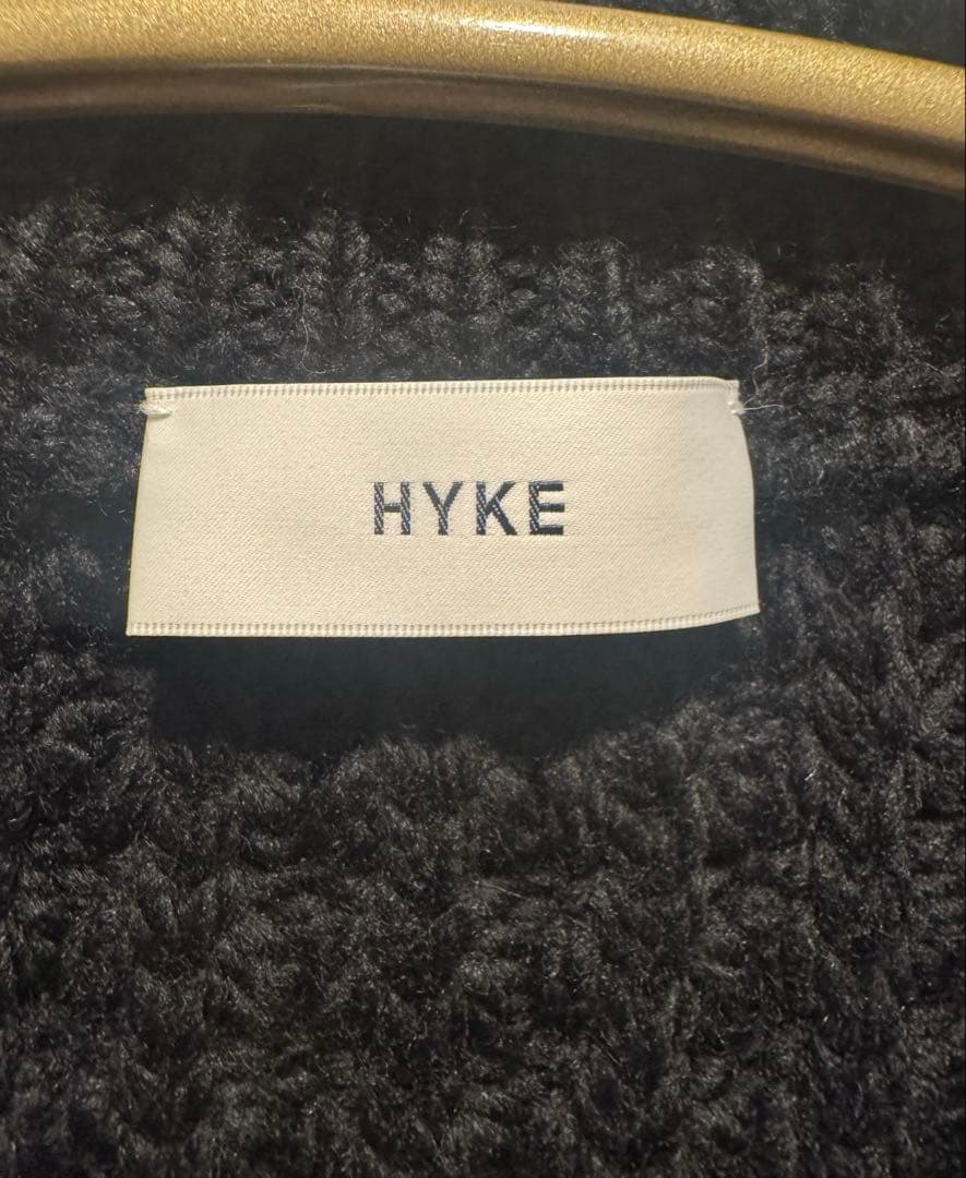 HYKE☆WAFFLE KNIT SWEATER TOP WITH FRINGE