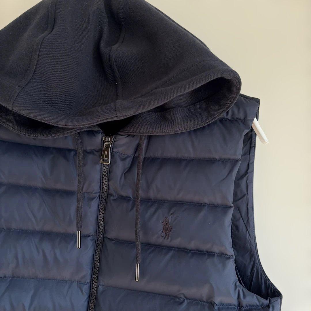 新品未使用　ポロ　ラルフローレン　フード付きダウンベスト　XS ネイビー