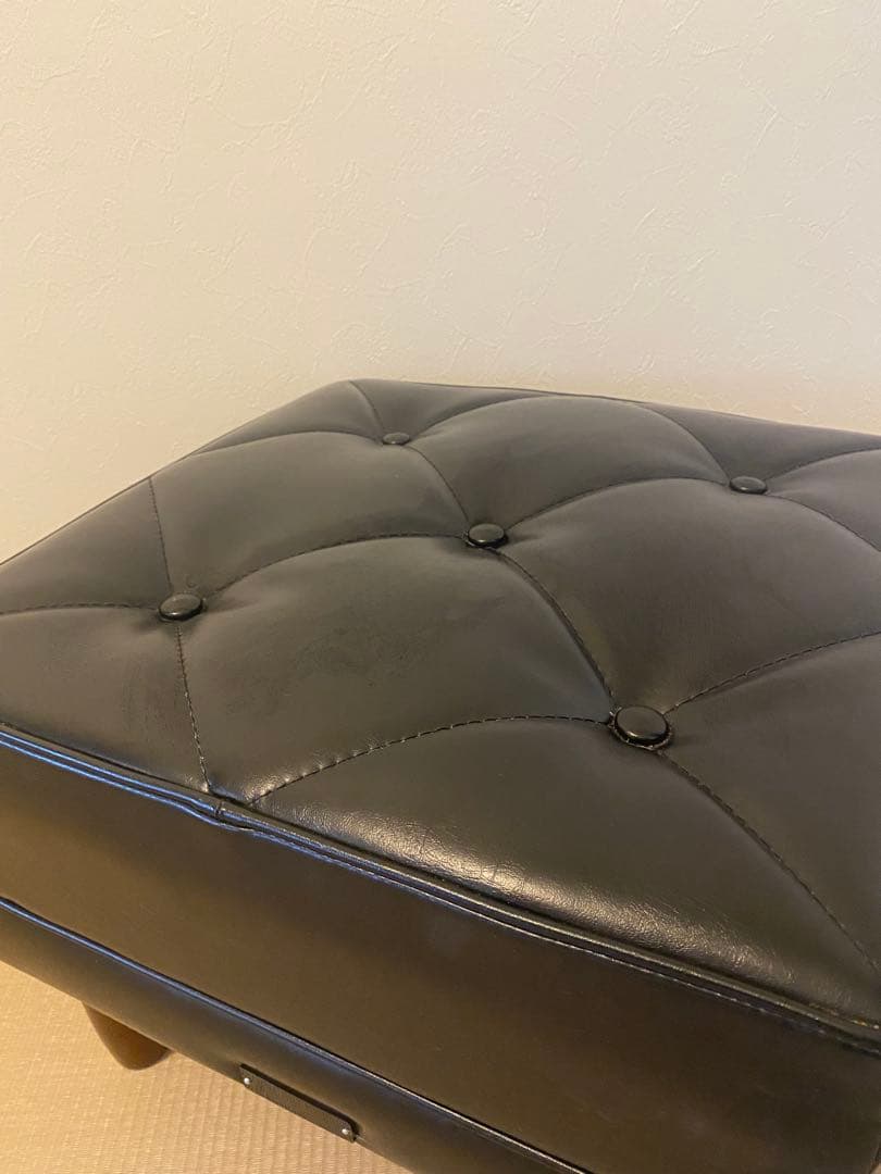 【美品】カリモク60 オットマン X36206BD ブラック 本革