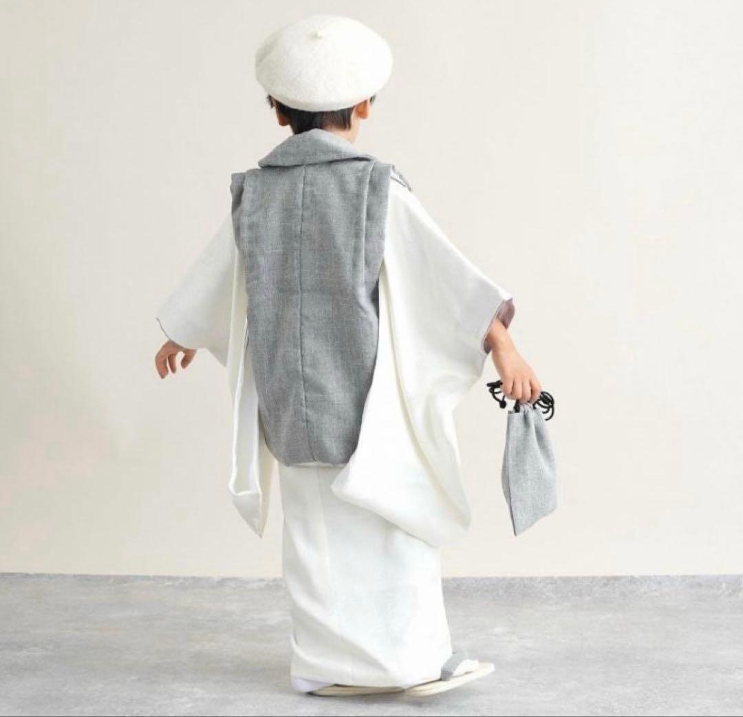 utatane ひよこ商店　かぷり　七五三　被布　3歳　ペイズリー柄