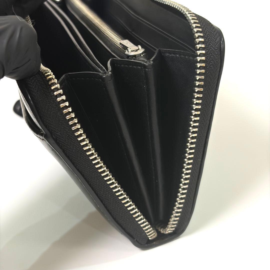 【美品】COACH コーチ 長財布 アコーディオンジップウォレット　ブラック
