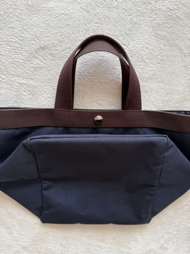 エルベシャプリエ　707C（コーデュラ舟型トートM）　ネイビー×モカ