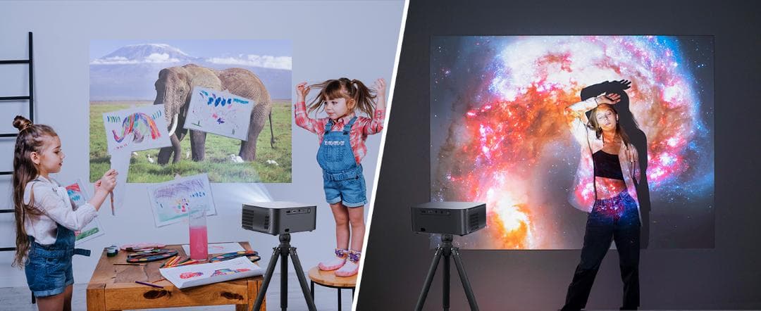 プロジェクター 小型 天井投影 800ASNI 高輝度 1080P 4K対応