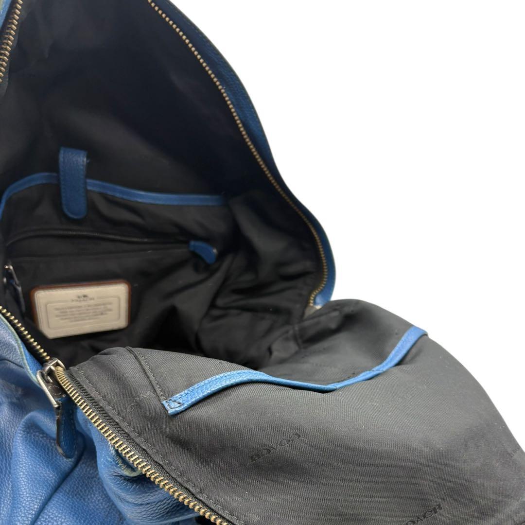 COACH コーチバックパック ヴァーシティー ストライプ青 リュック 大容量