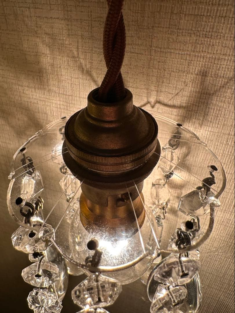 1900's フランス アンティーク 雨に濡れた小さなお花のミニシャンデリア＊