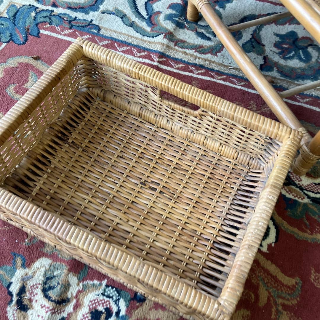 昭和レトロ アーチ型 ラタンハンガーラック 籐家具 古道具 古家具 ビンテージ