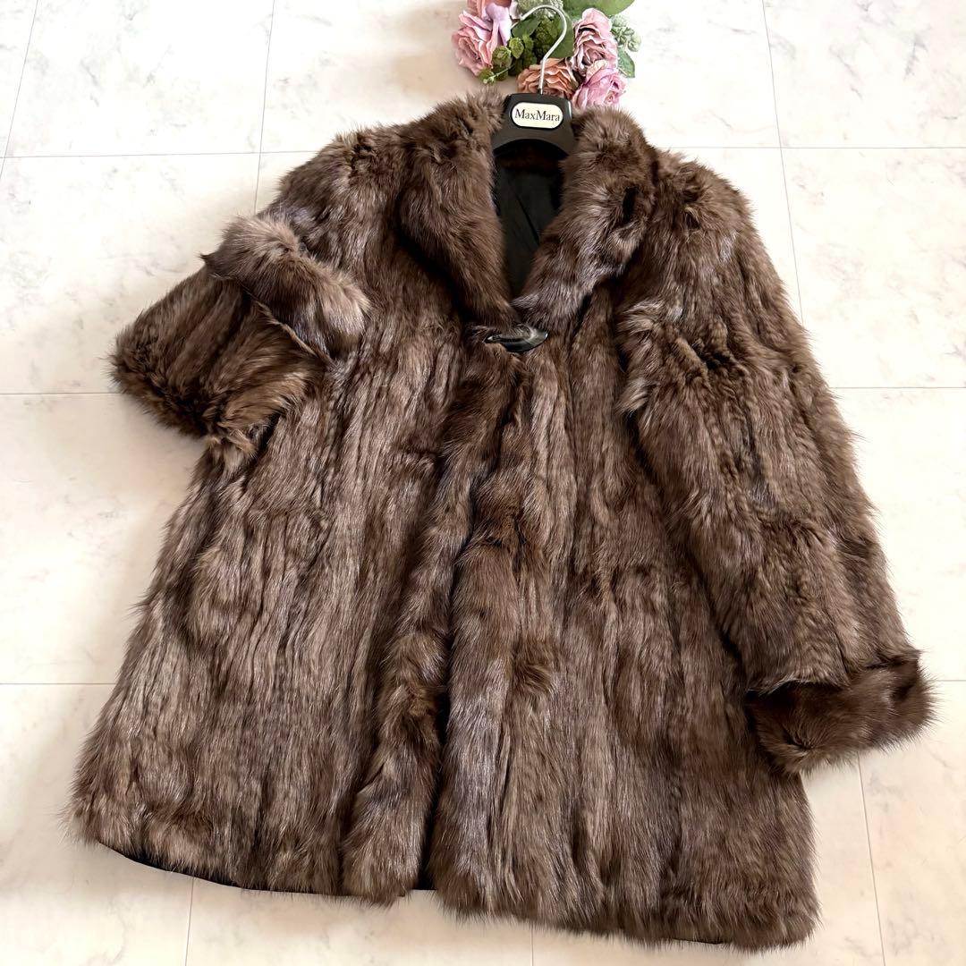 ロシアンセーブル 2way リバーシルブル ファーコート なめし柔らか