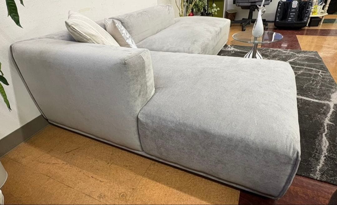 【地域限定無料配送】 Francfrancフランフラングレー L字型ソファ