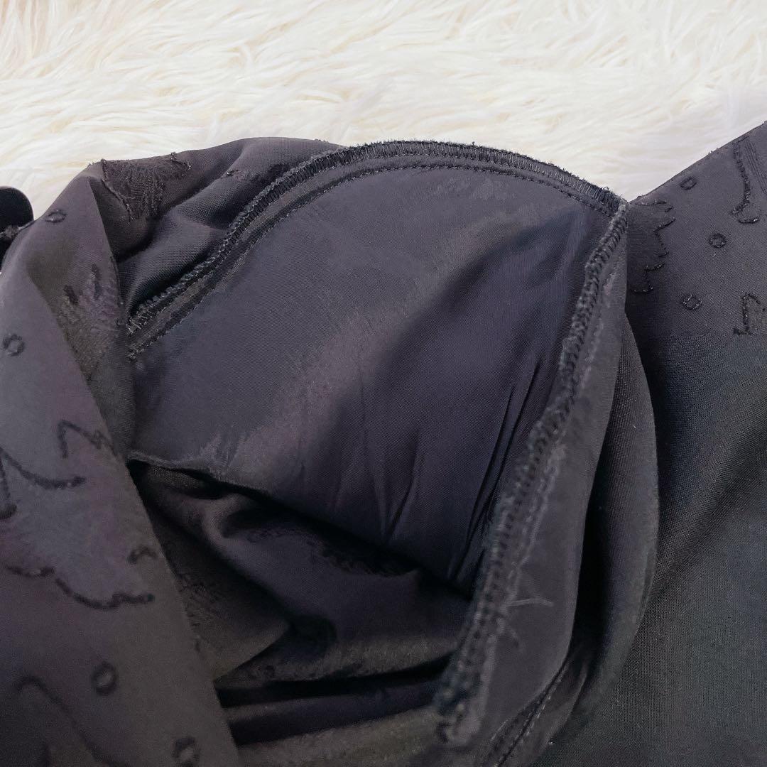 美品　ジバンシー　大きいサイズ　エンブロイダリー　ベルト付ワンピース　黒