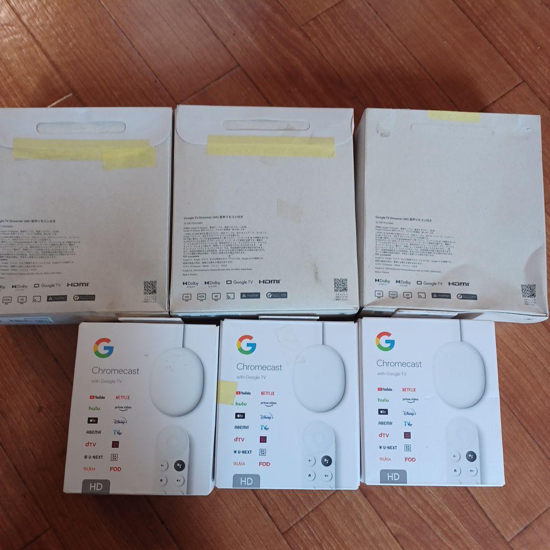 Google TV Streamer 4K 3台 & Chromecast 3台