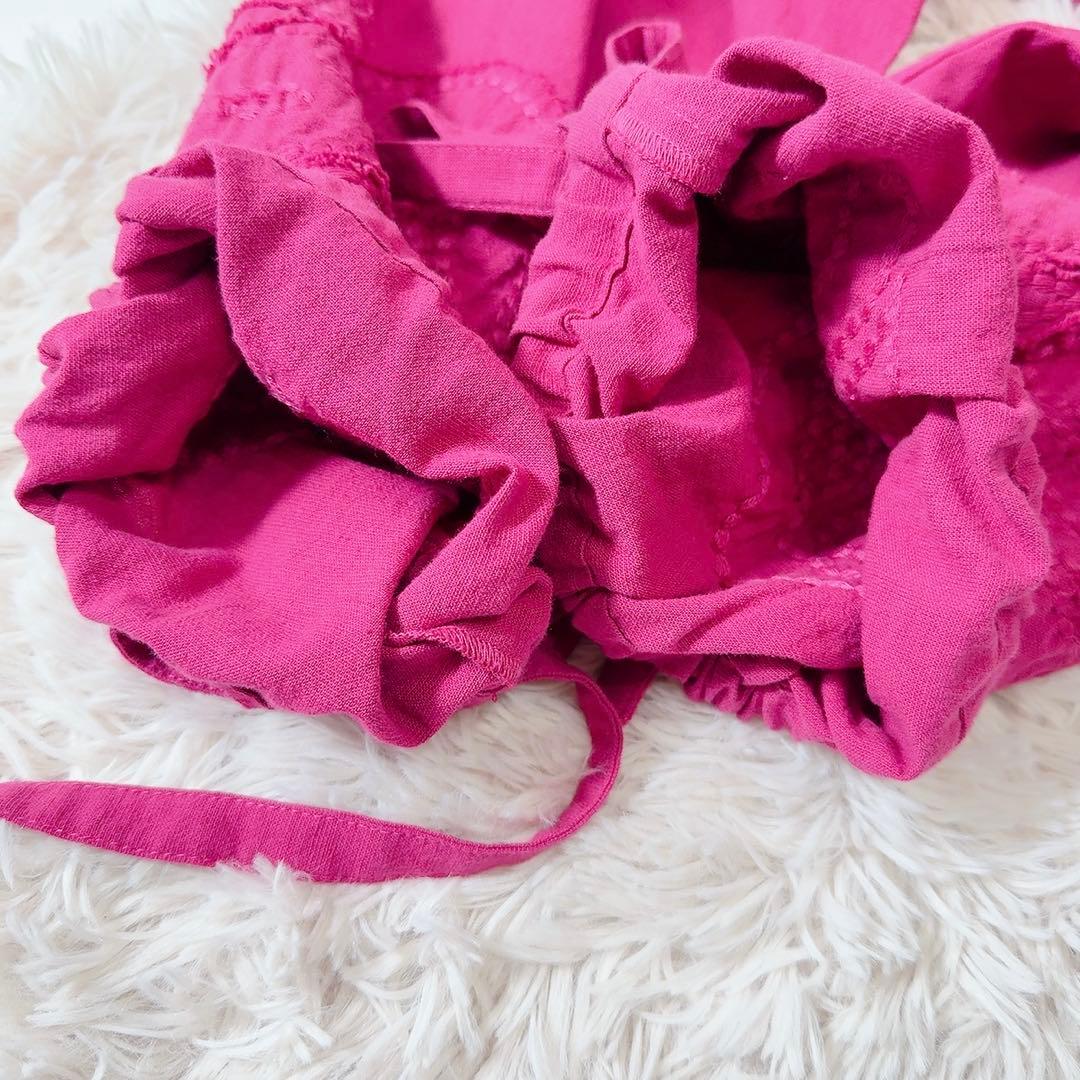 新品タグ付ꕥサラマリカ コットンリネンパッチドレス 共布リボン 刺繍 ゆったり