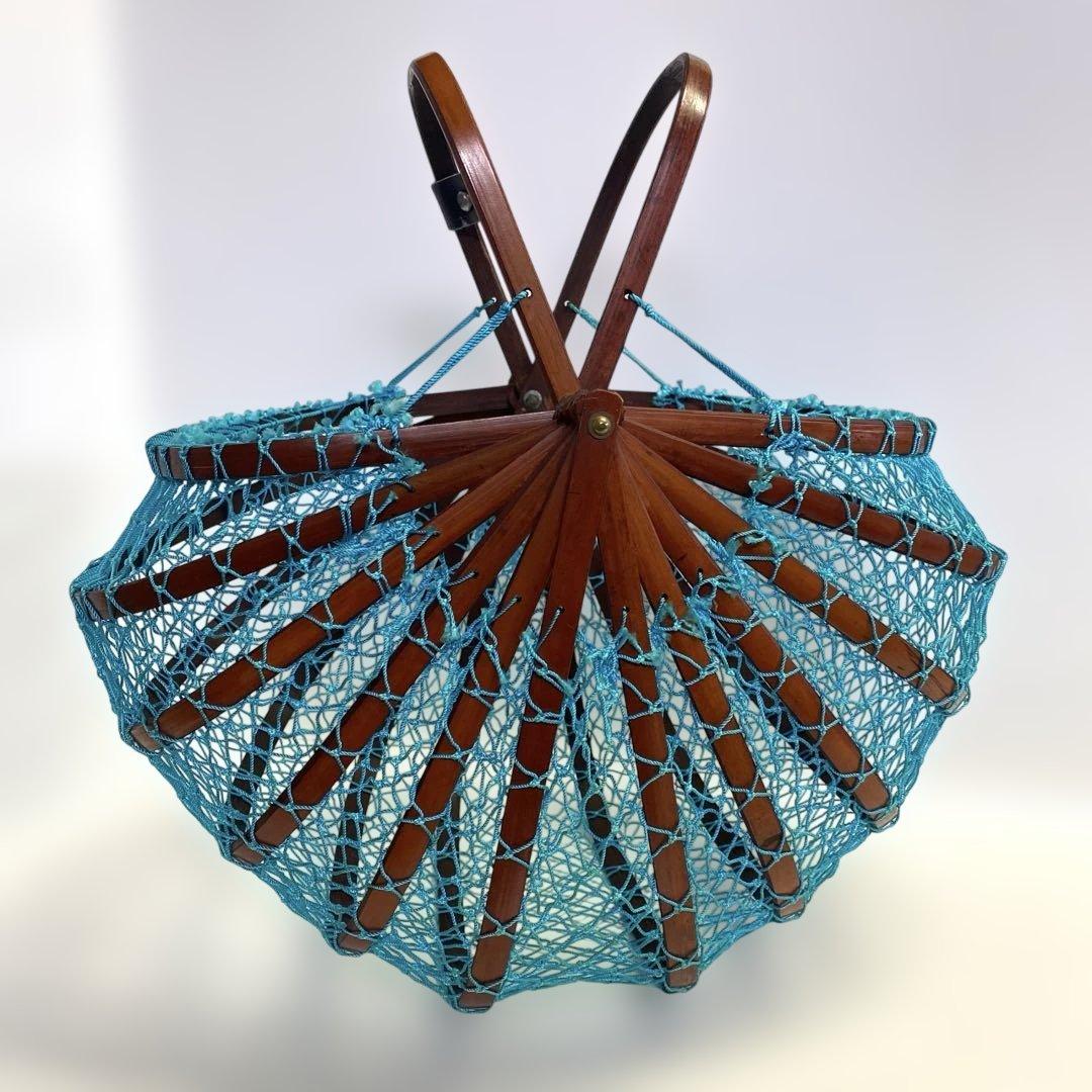 折りたたみかごバッグ 竹かごバッグ 昭和レトロ レア