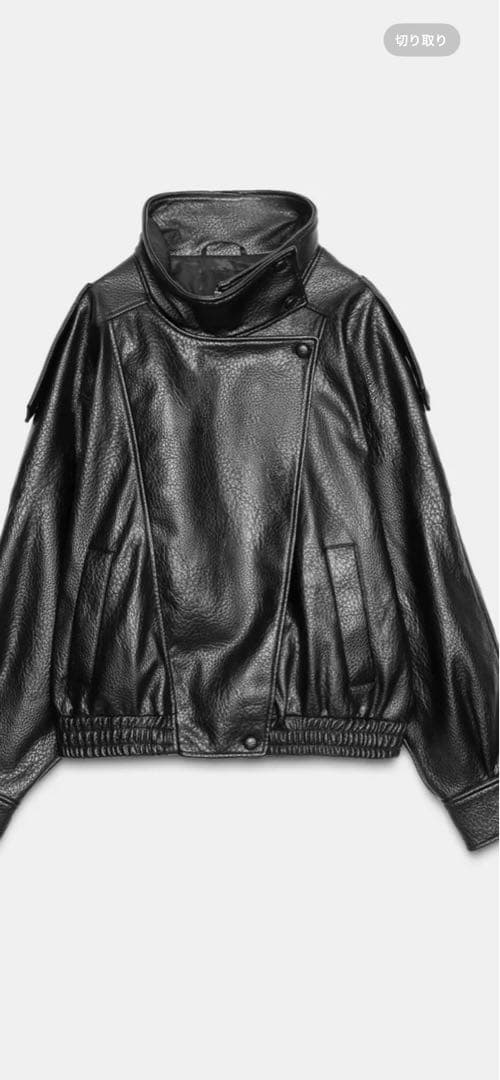 完売★新品ZARAザラフェイクレザージャケットM★ブラック★サンローラン