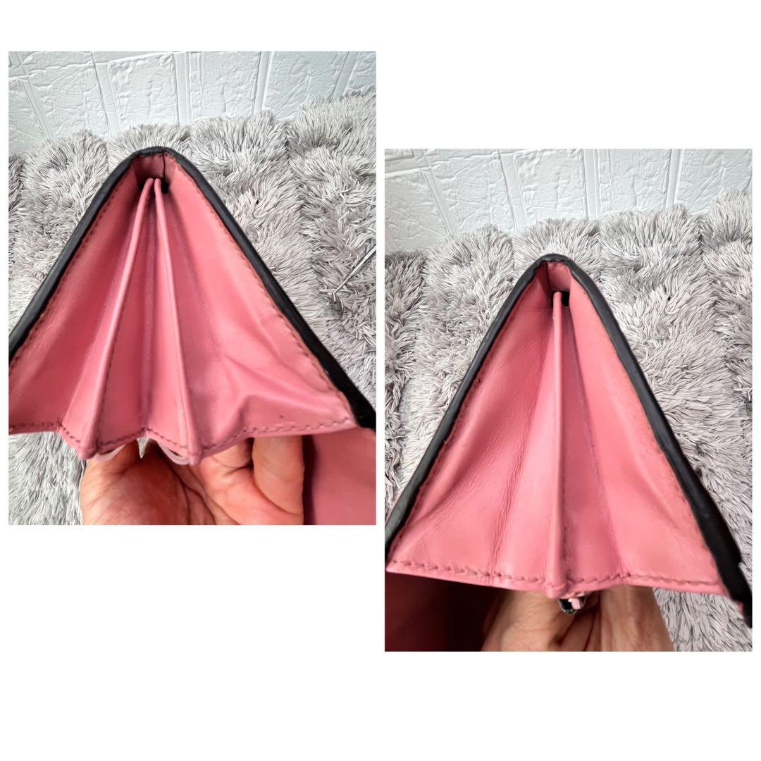 美品✨GUCCI シマ　くすみピンク　長財布　レディース