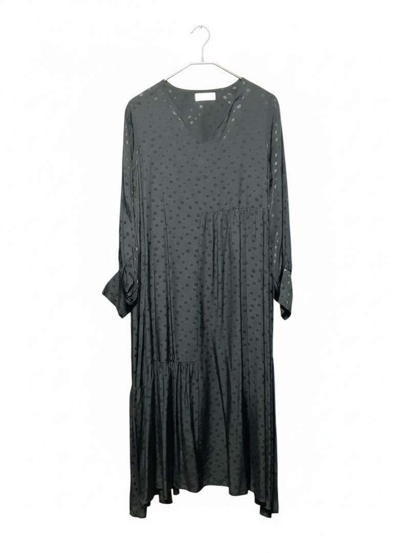 SUM1 STYLEスミスタイル ドット柄 アシンメトリー ティアードワンピース