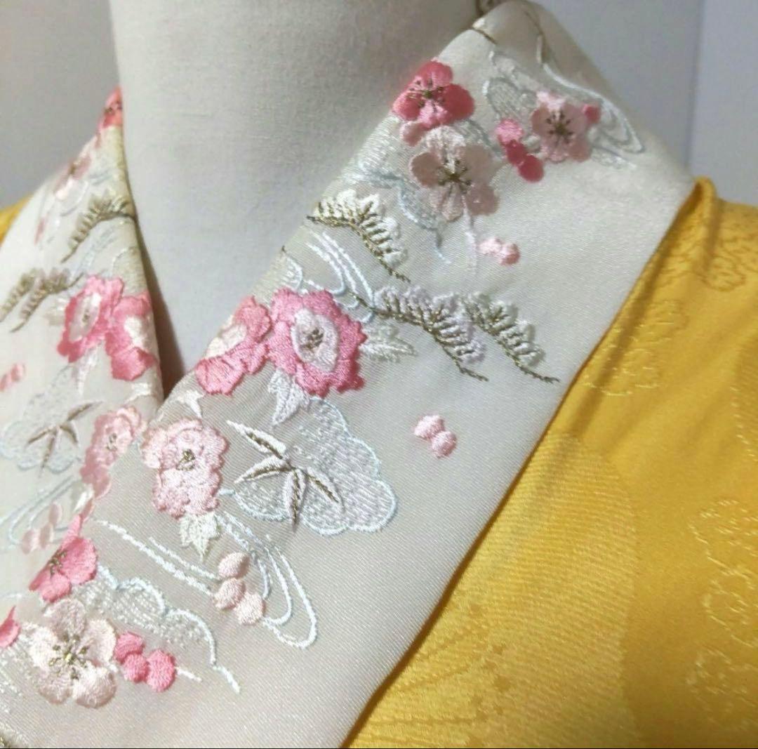 3232　正絹振袖長襦袢　刺繍半襟付　美品