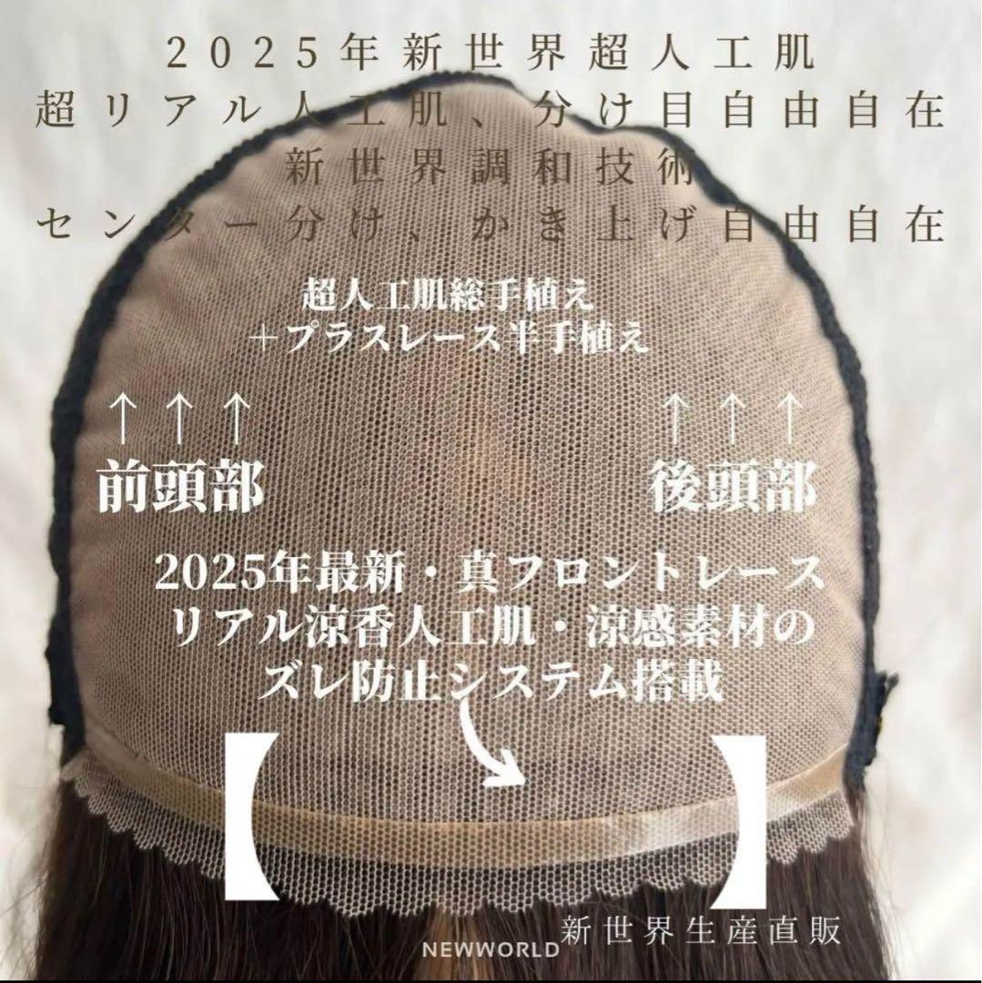 真2025新世界レミー100%ウィッグ　フルウィッグ　シルクスキン　医療ウィッグ
