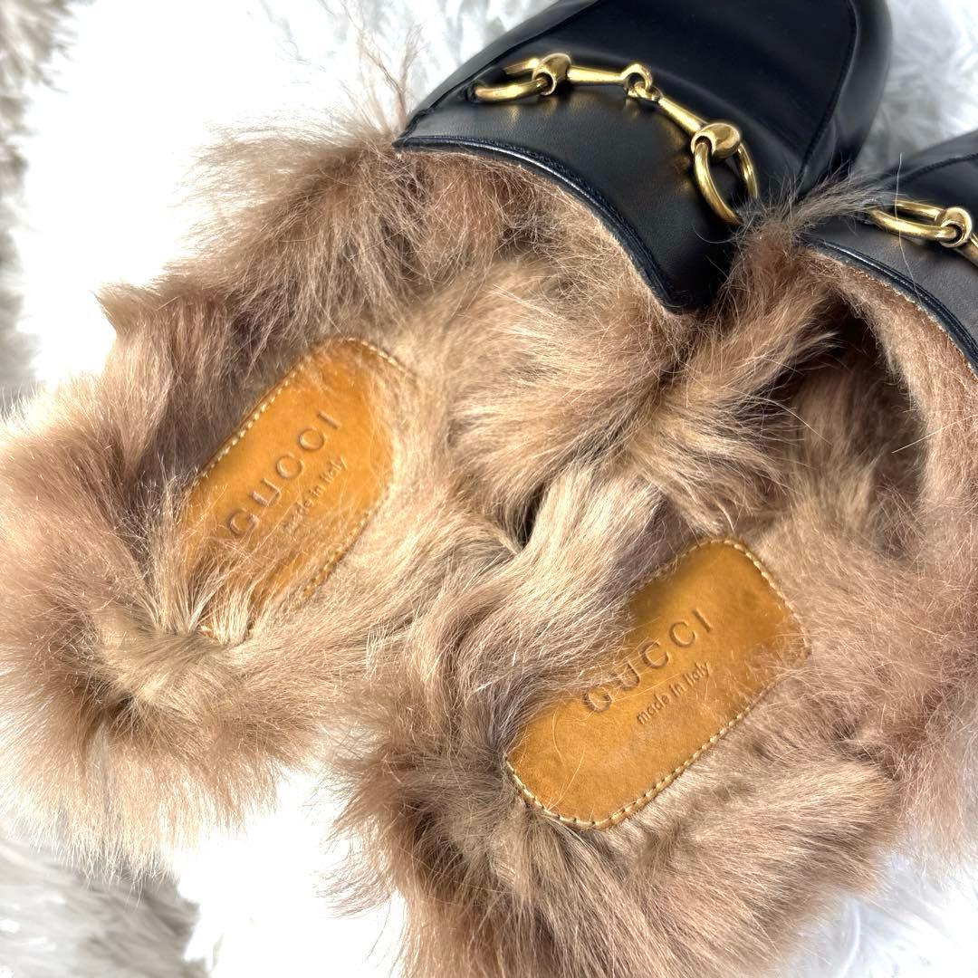 あ*ん様 GUCCI グッチ プリンスタウン ファー ローファーホースビット サ