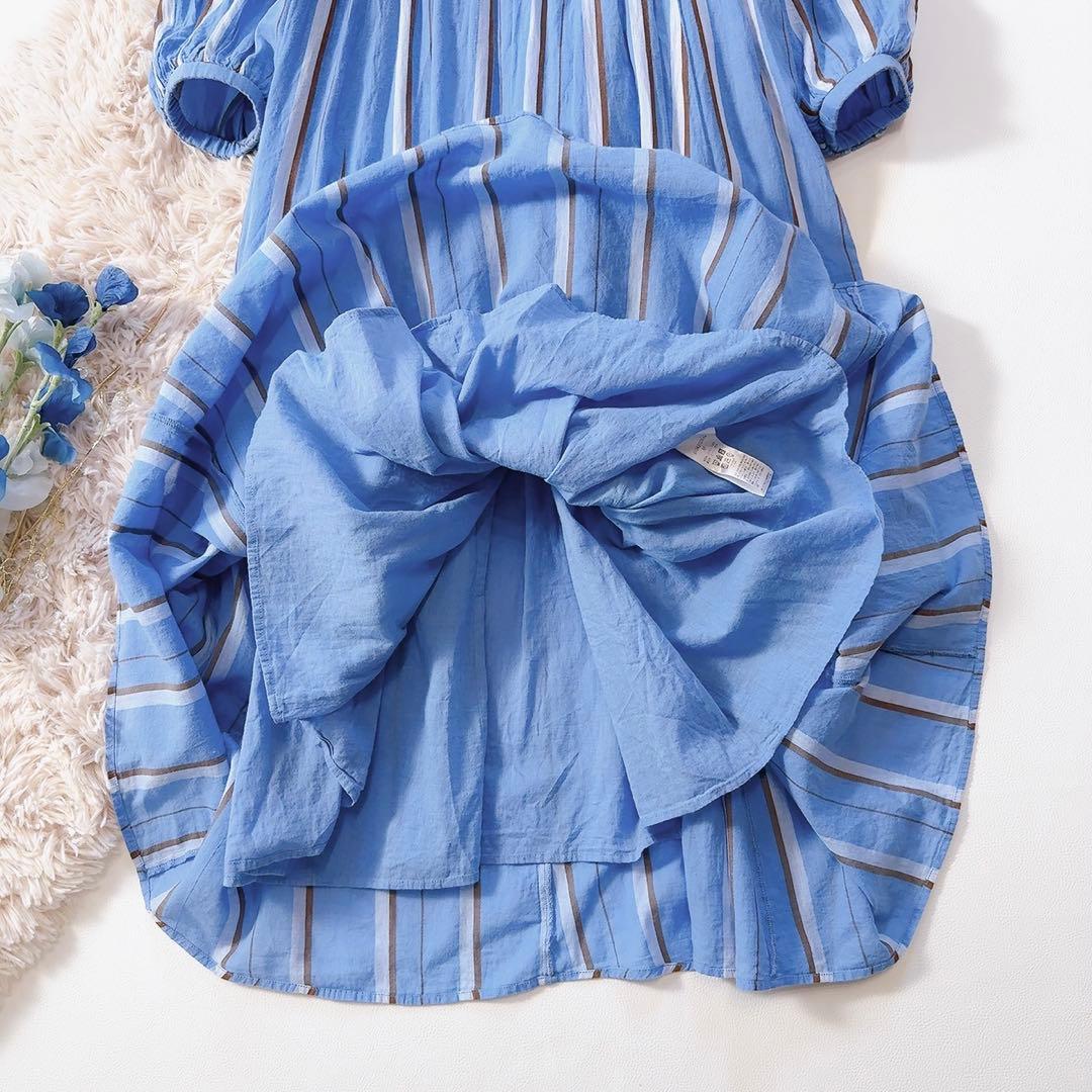 極美品ꕥヌキテパ 2023 完売品 コットンボイルストライプギャザードレス M