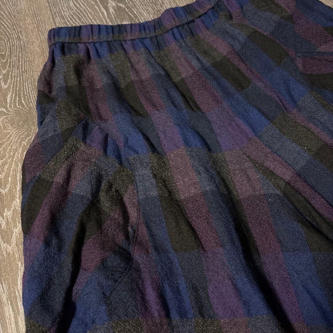 慈雨ウールチェックパンツ