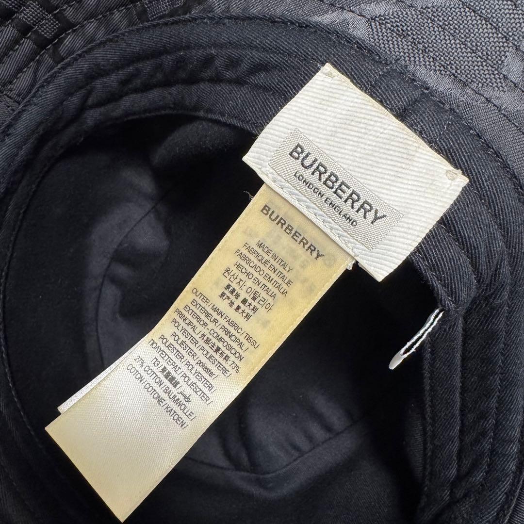 【新品同様】サイズL BURBERRY バーバリー バケット　ハット ブラック