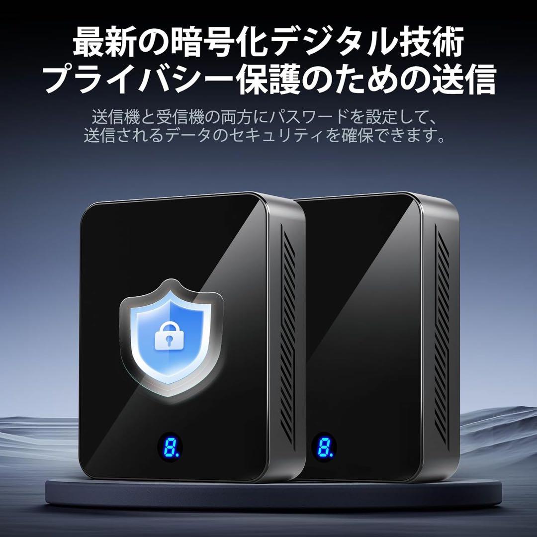 ワイヤレスhdmi 4K出力プライバシー保護120M安定転送距離 プロジェクター