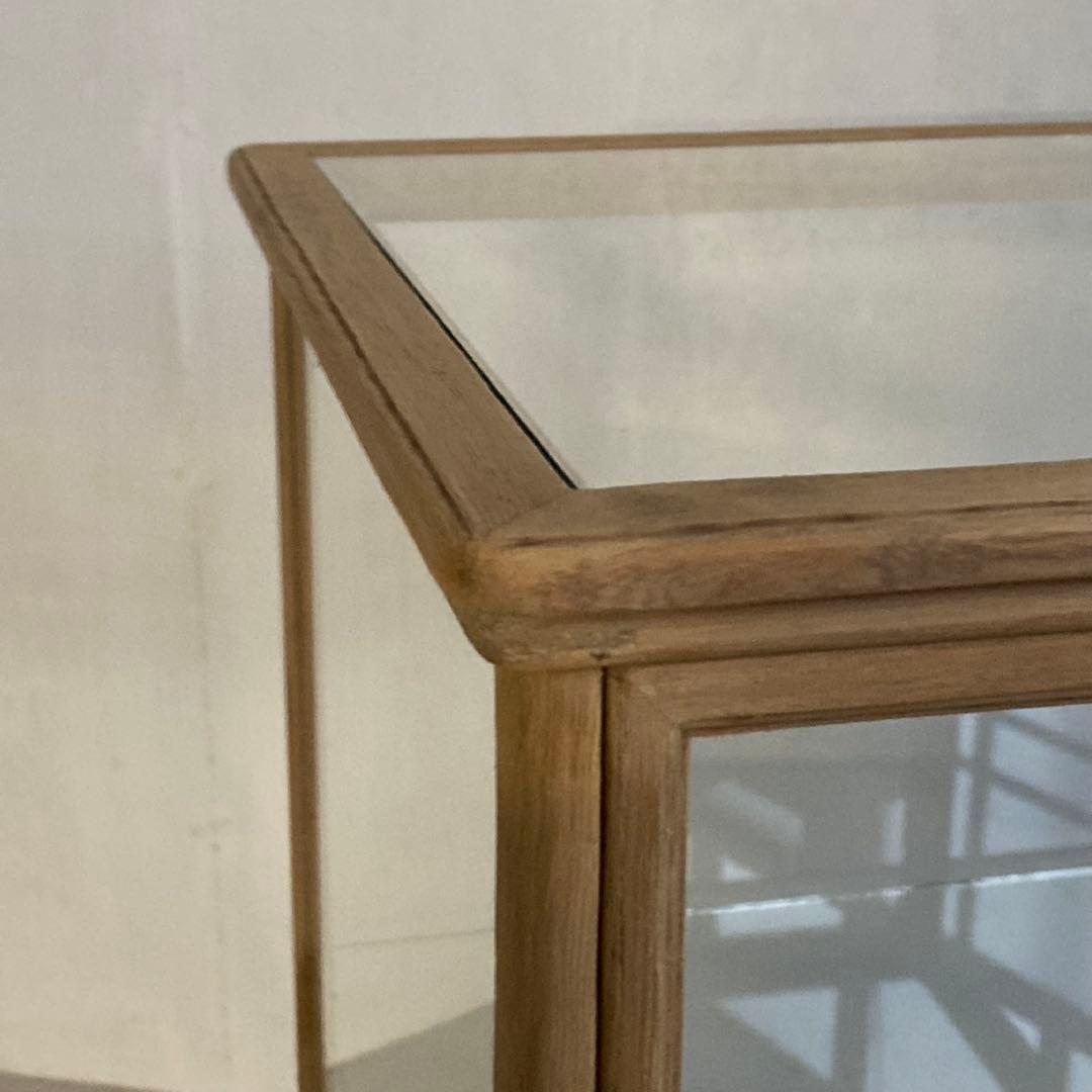 古い木製 ガラスケース 2段 ショーケース 展示ケース 店舗什器