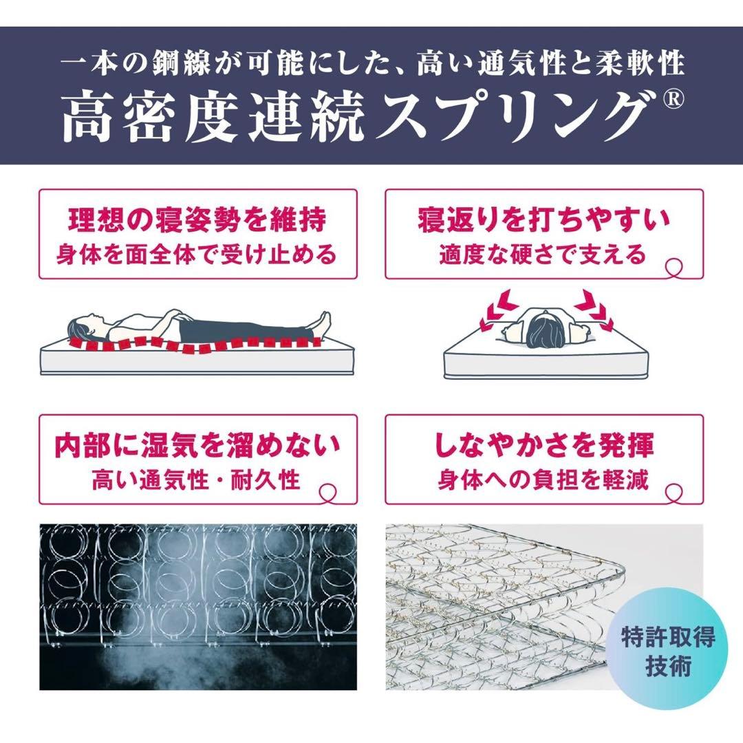 [新品同様][マットレスのみ]フランスベッド セミダブル PWハード 硬め