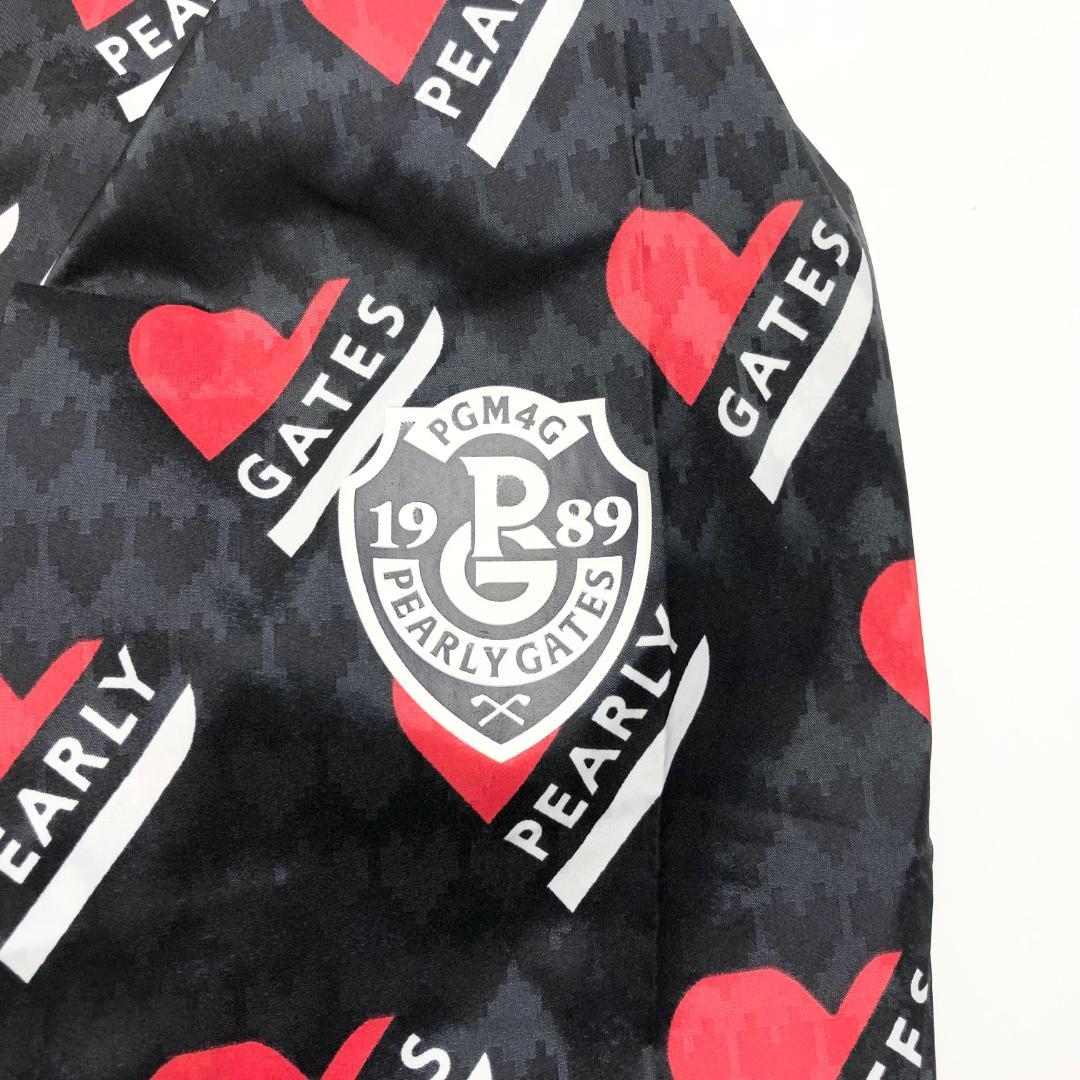 ○★新品未使用　PEARLY GATES　ハートロゴ柄　ジャケット　2　ブラック