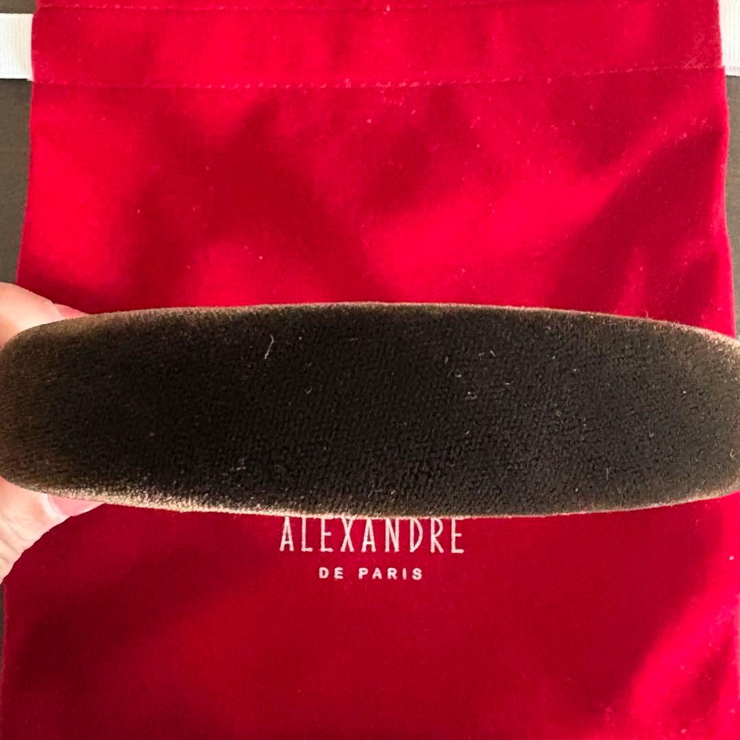 ALEXANDRE DE PARIS ベロアカチューシャ(2.5cm/ブラウン)