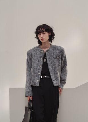 ジャケット・アウター 2plan Joy button mohair crop jacket
