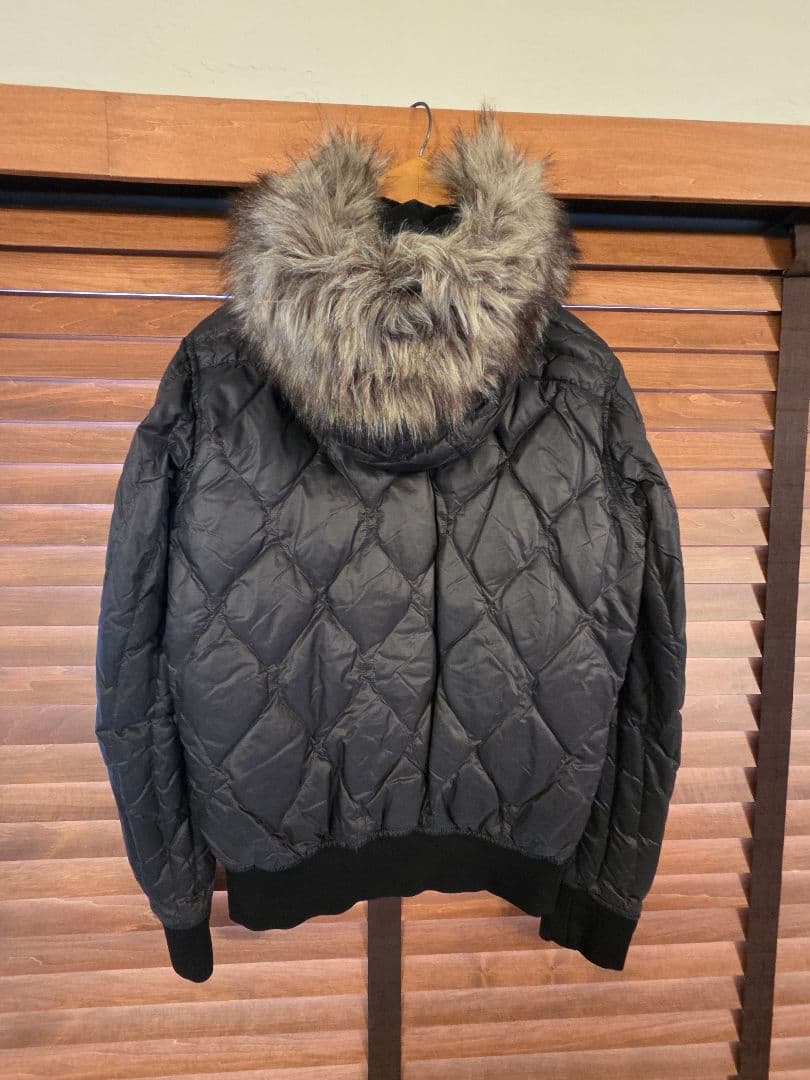 DIESEL ブラック ダウンジャケット ファー付き