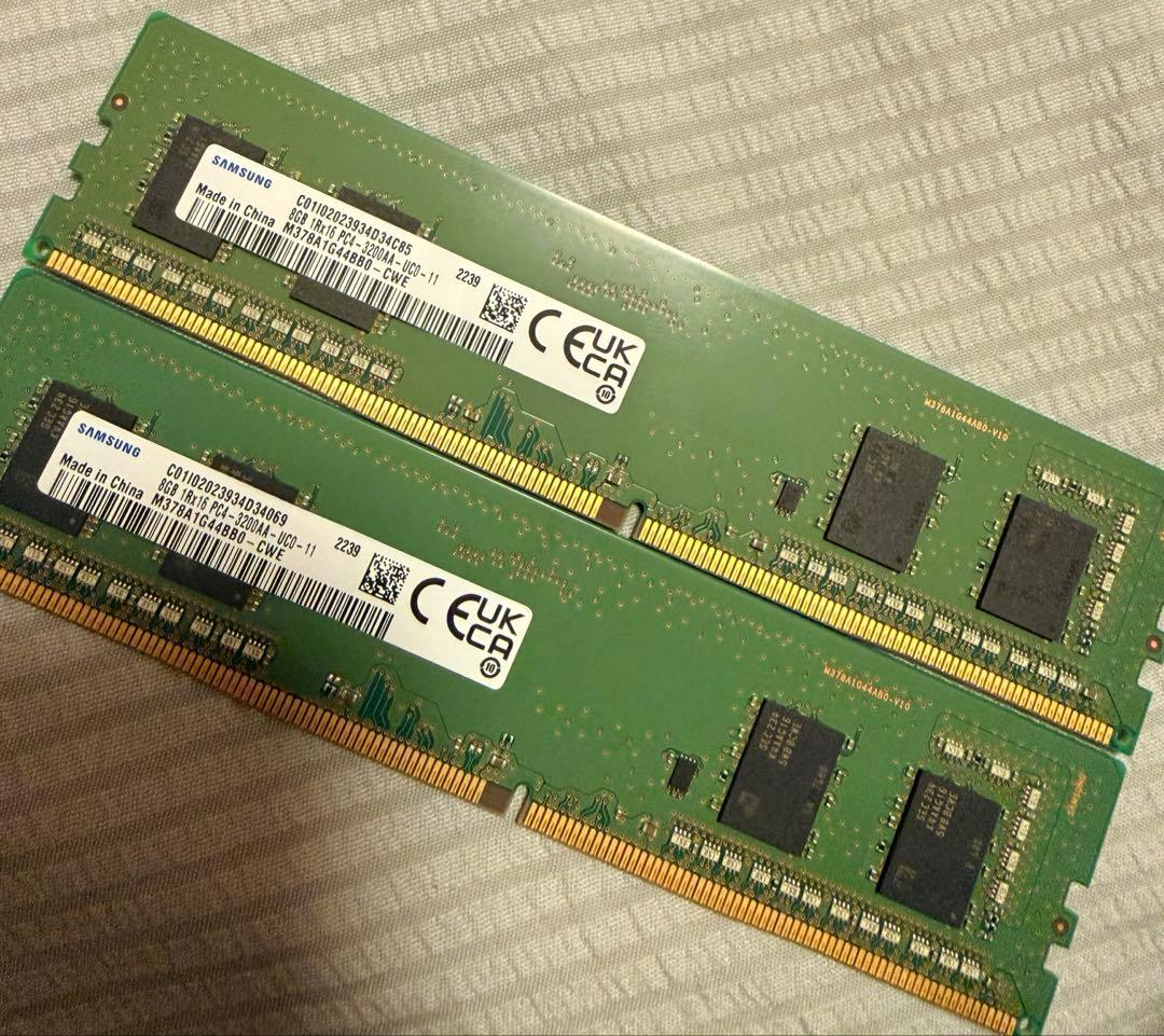 Samsung 16GB （8GB 2枚） DDR4 3200AA 1Rx16