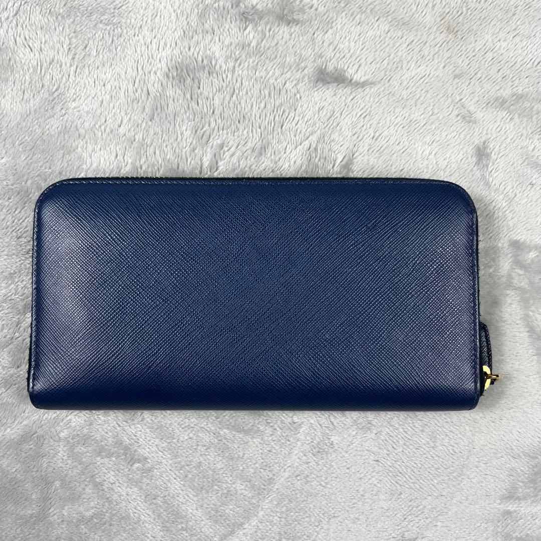 Prada プラダ 長財布 ラウンドファスナー ネイビー 1ML506