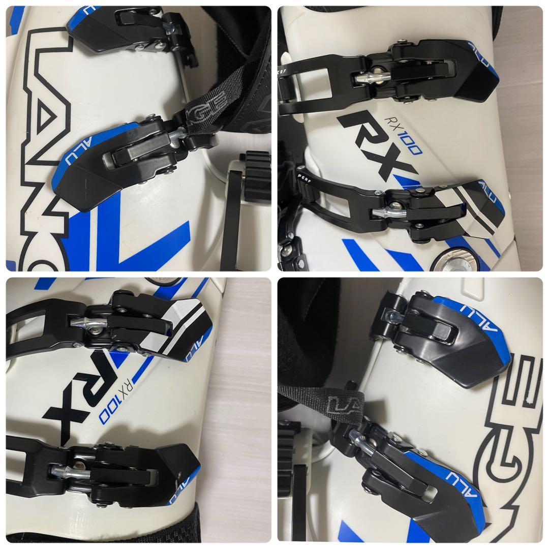 【美品】LANGE RX100 スキーブーツ 296mm 25-25.5 白　緑