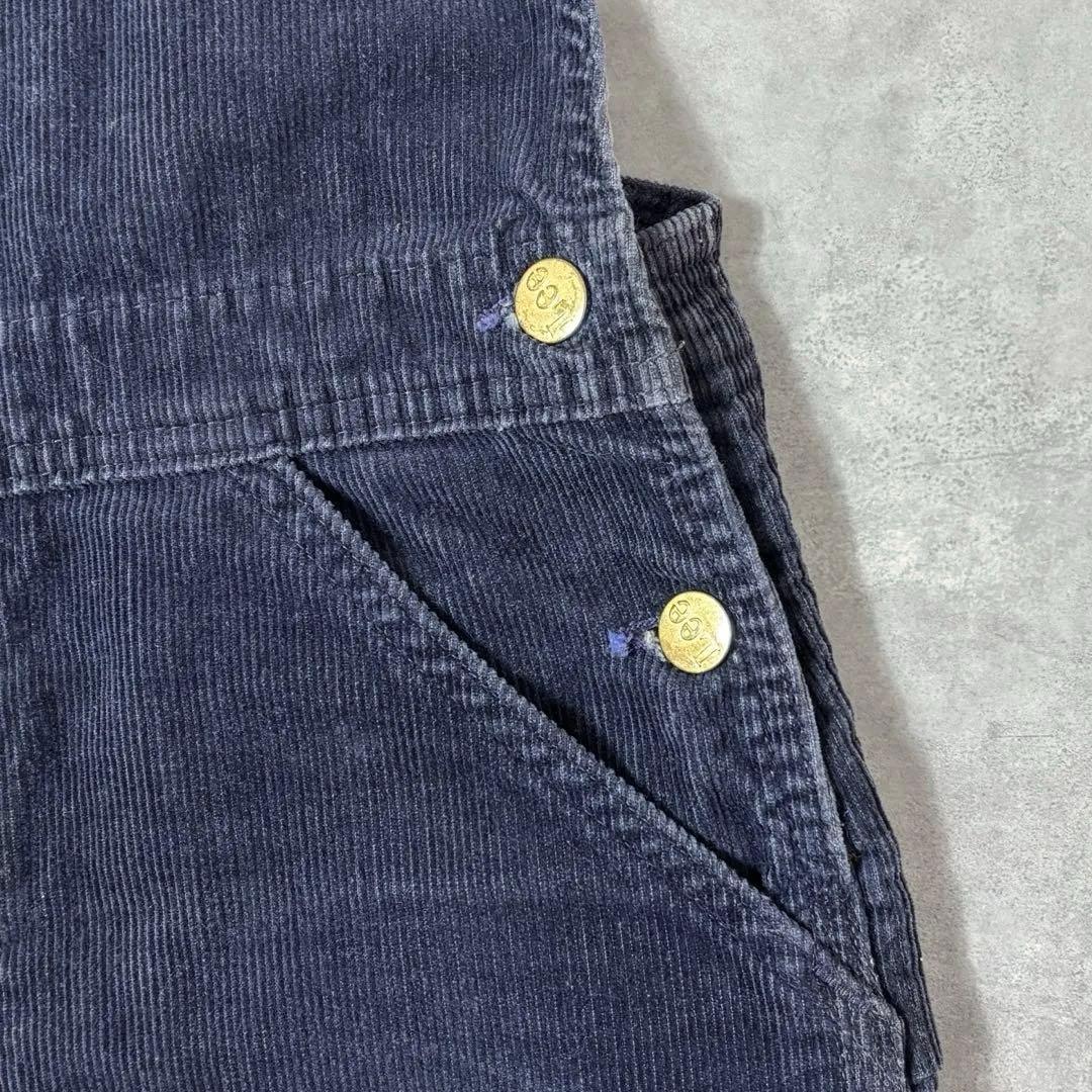 【美品】 USA製 70s Lee オーバーオール コーデュロイ ネイビー