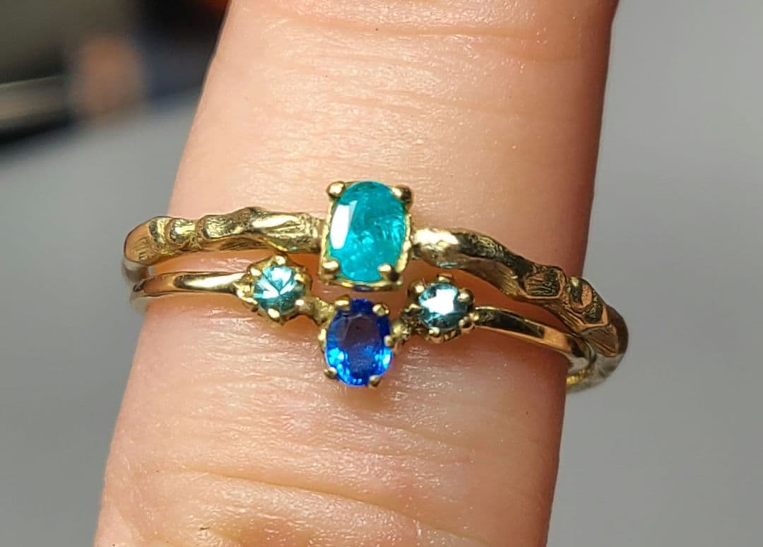 引き込まれる程美しいです★アウイナイト&バターリャパライバトルマリン18金★