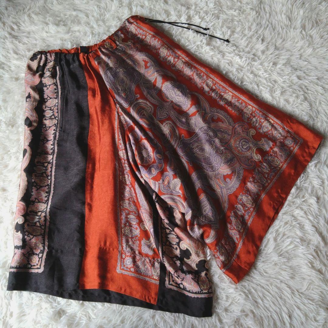 ワイズ　ペイズリープリント　ワイドパンツ