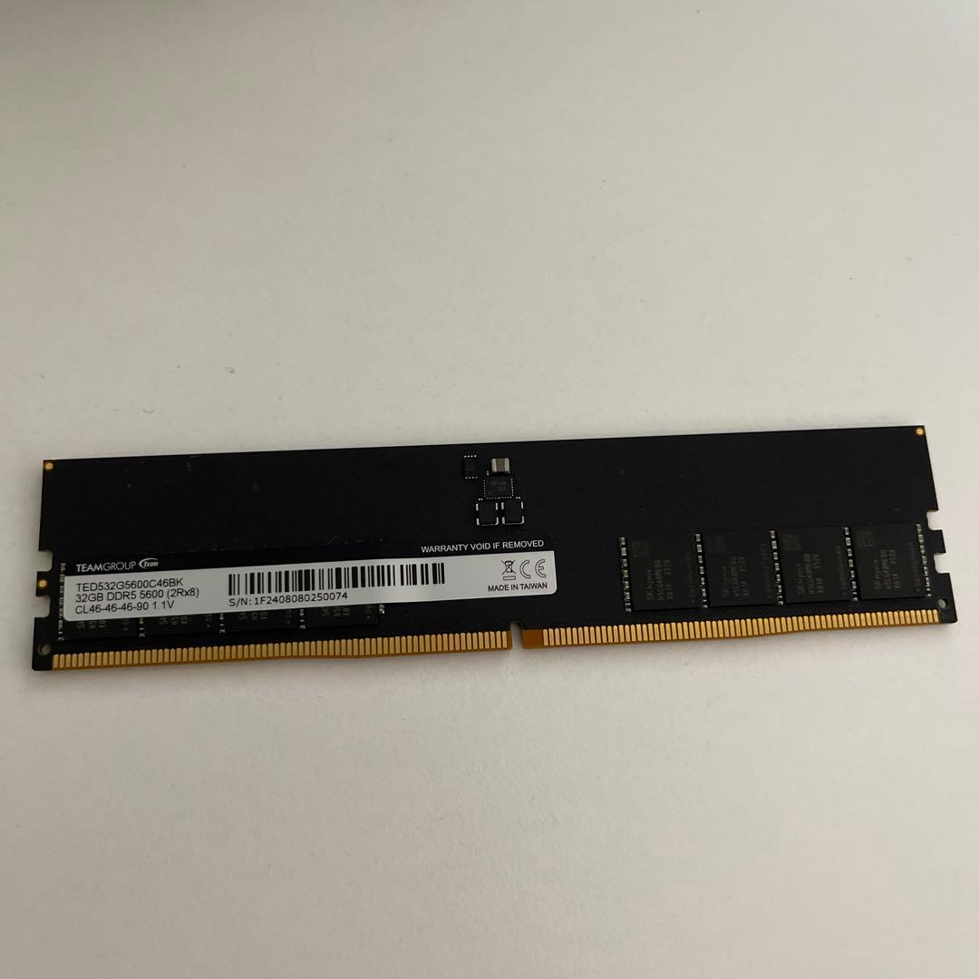 DDR5 5600MHz 32GB 1枚TEAM製　動作確認済み