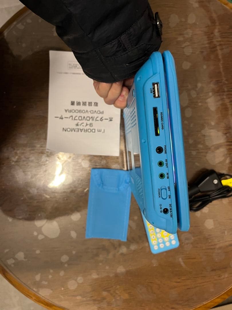 9インチ ポータブルDVDプレイヤー ドラえもんリモコン車電源も取説付　完動品