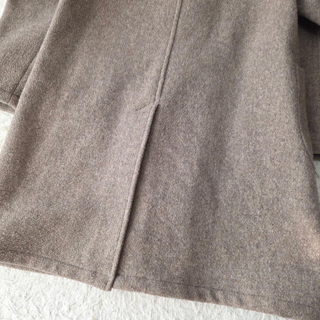 【美品/36】ダントン ウールモッサ ロング フードコート 胡桃ボタン