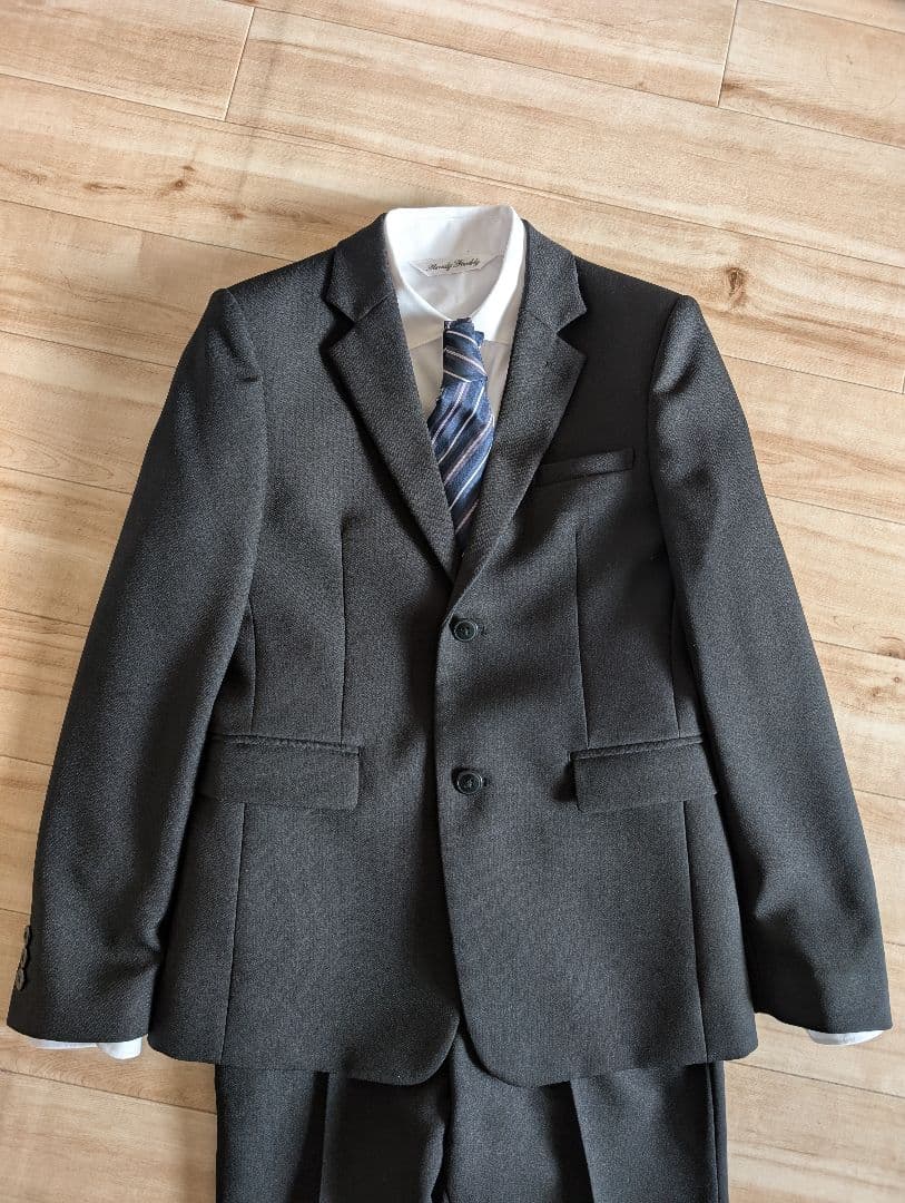 男の子スーツ 卒業式 160 セット（シャツ・ ネクタイ・シューズ付）