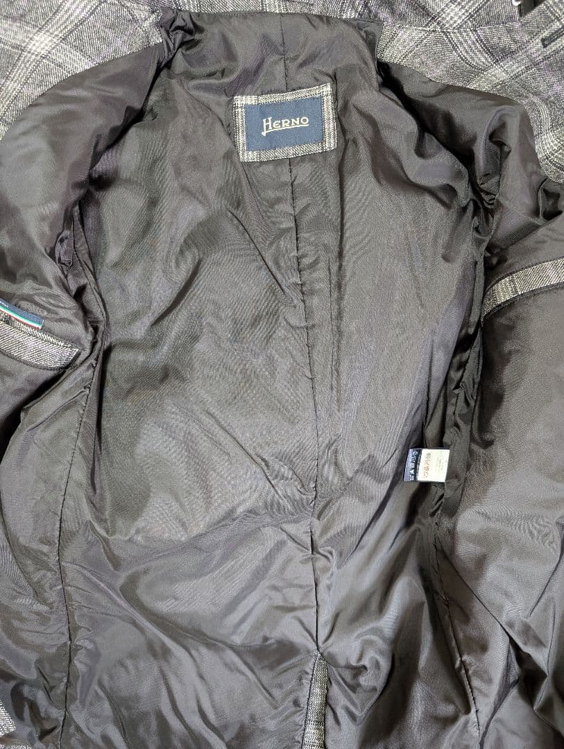 【HERNO】イタリア製 中綿 防寒 ステンカラーコート グレー