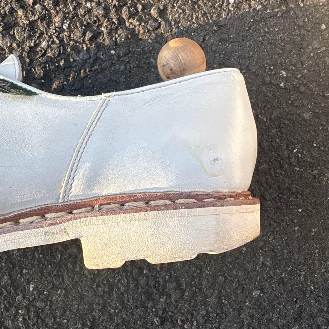 パラブーツ　ホワイトレザー ミカエル　モカシン シューズ