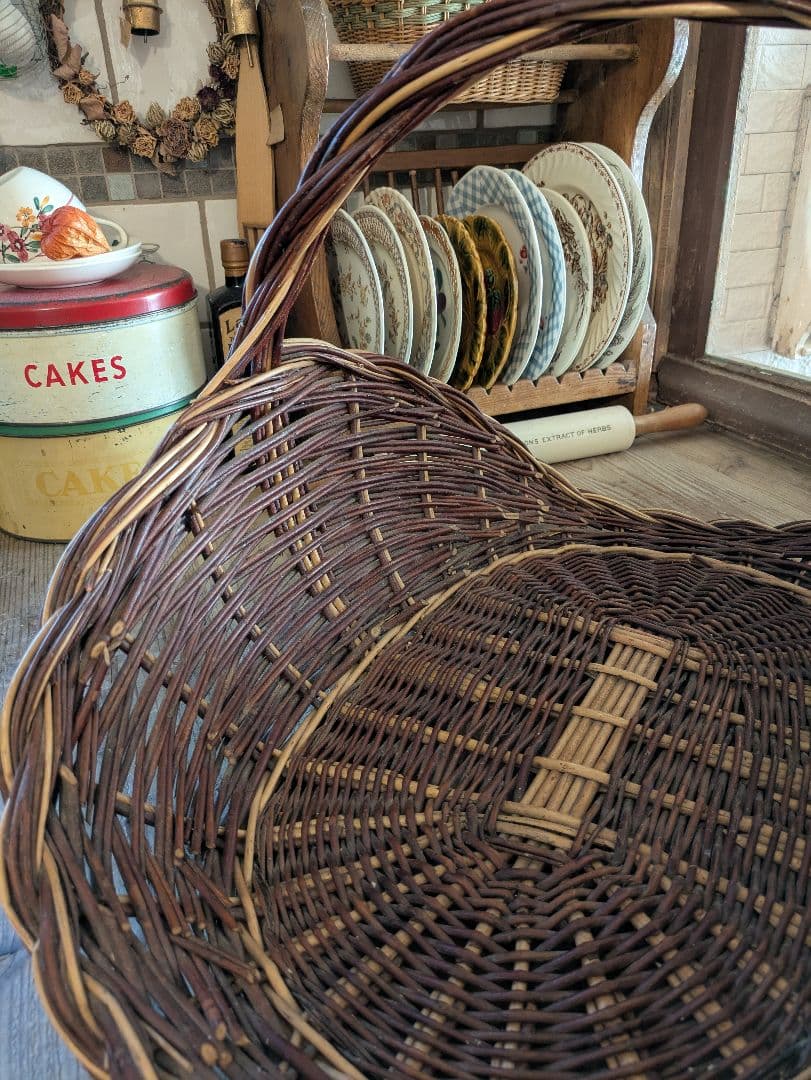 アンティーク　フラワーバスケット　花かご