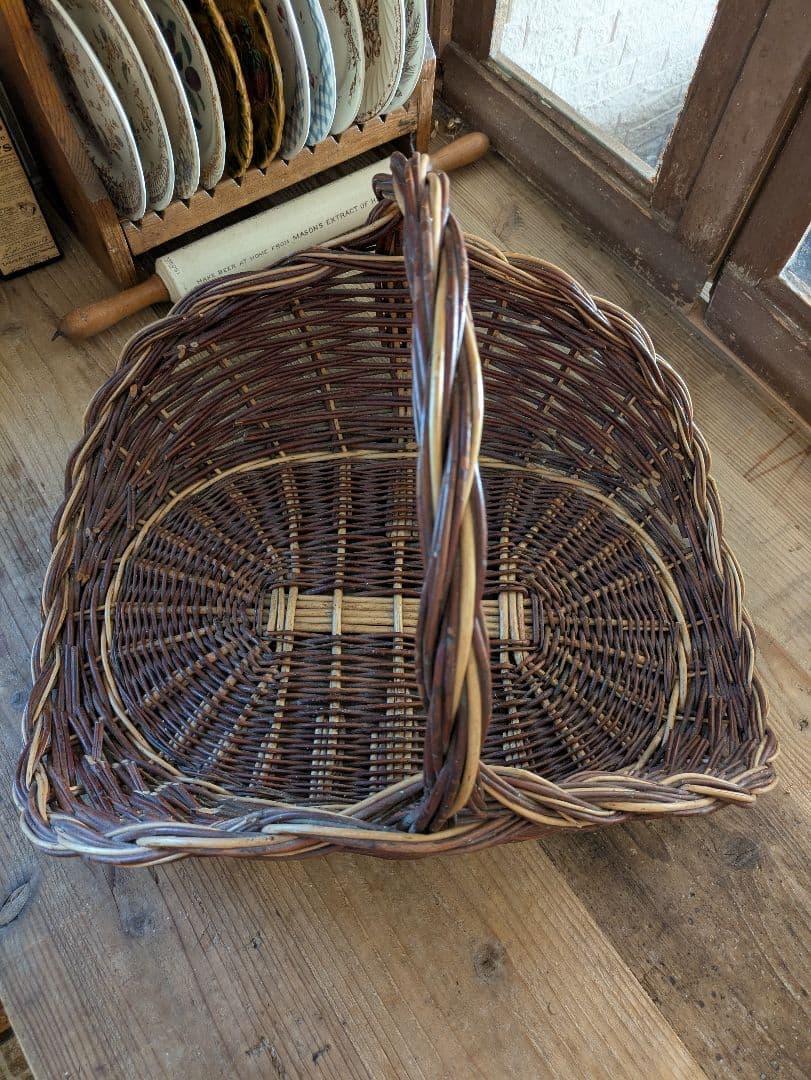 アンティーク　フラワーバスケット　花かご