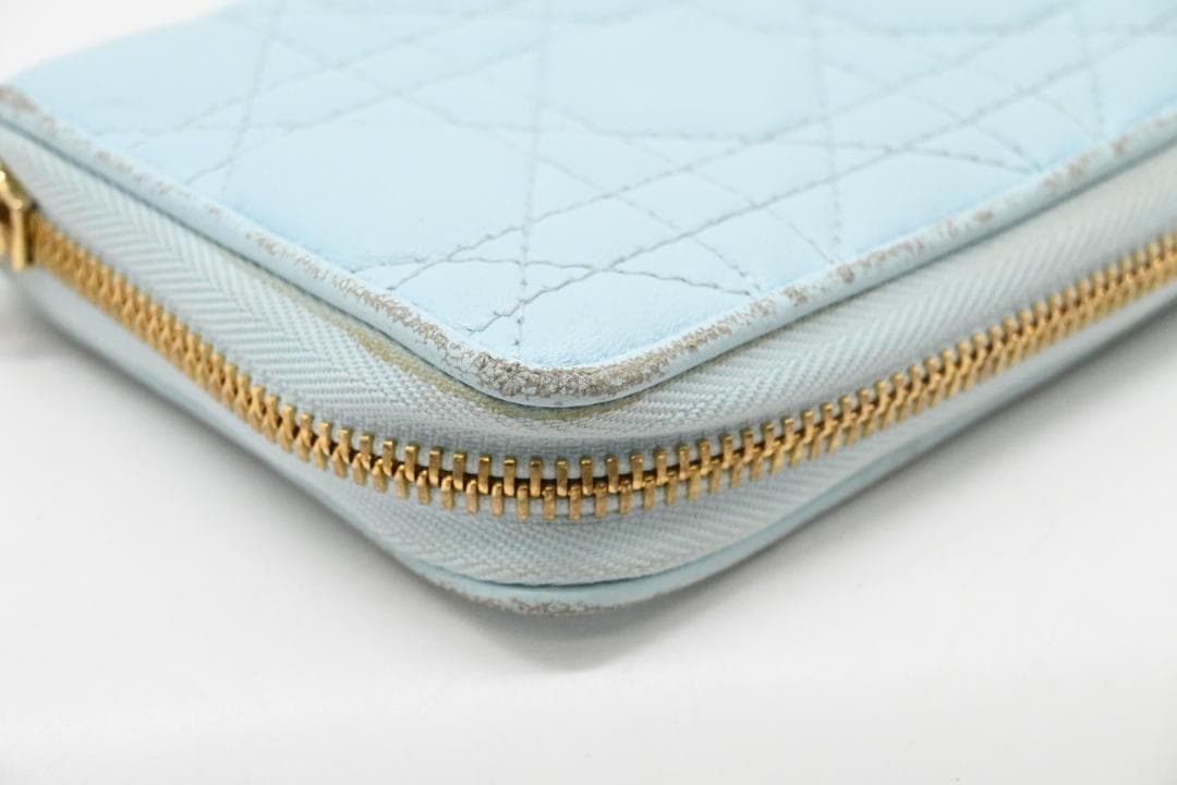 クリスチャンディオール　DIOR　レディディオール　長財布　ボヤージュ　ブルー