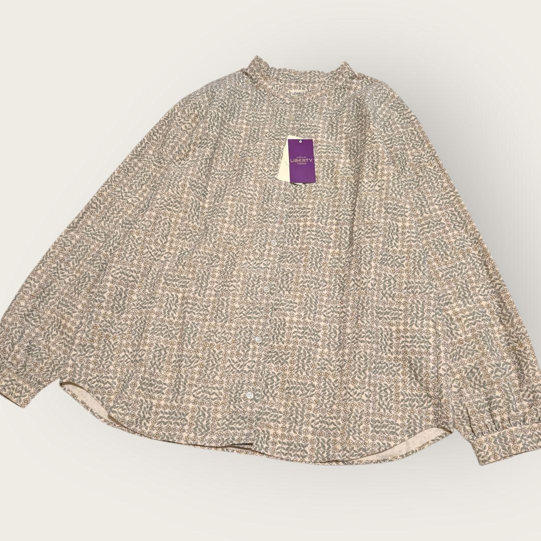 新品　Parkes　パークス　リバティ　バンドカラー　プルオーバー　シャツ　М