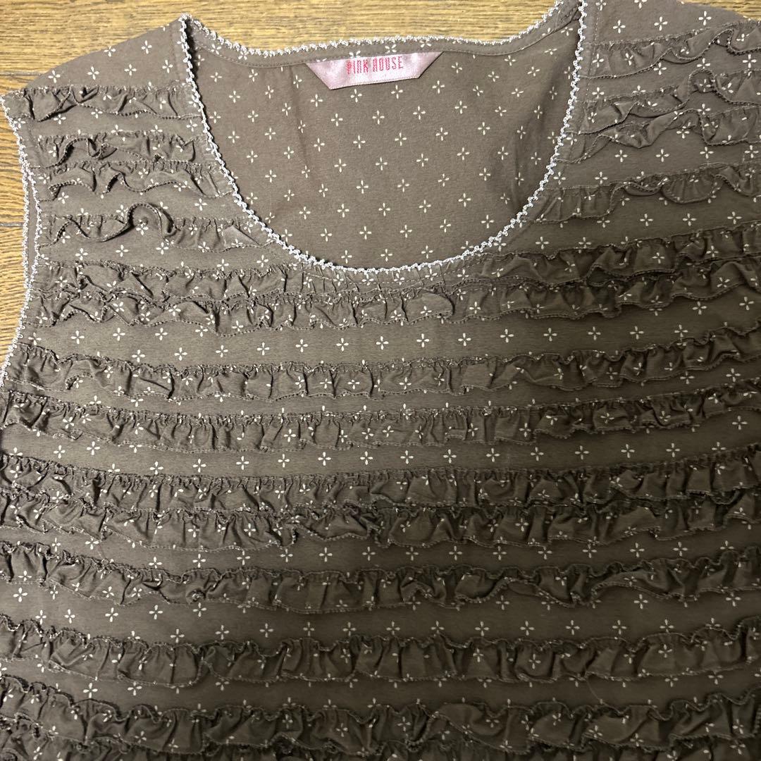 ピンクハウス　チュニック　茶　フリル